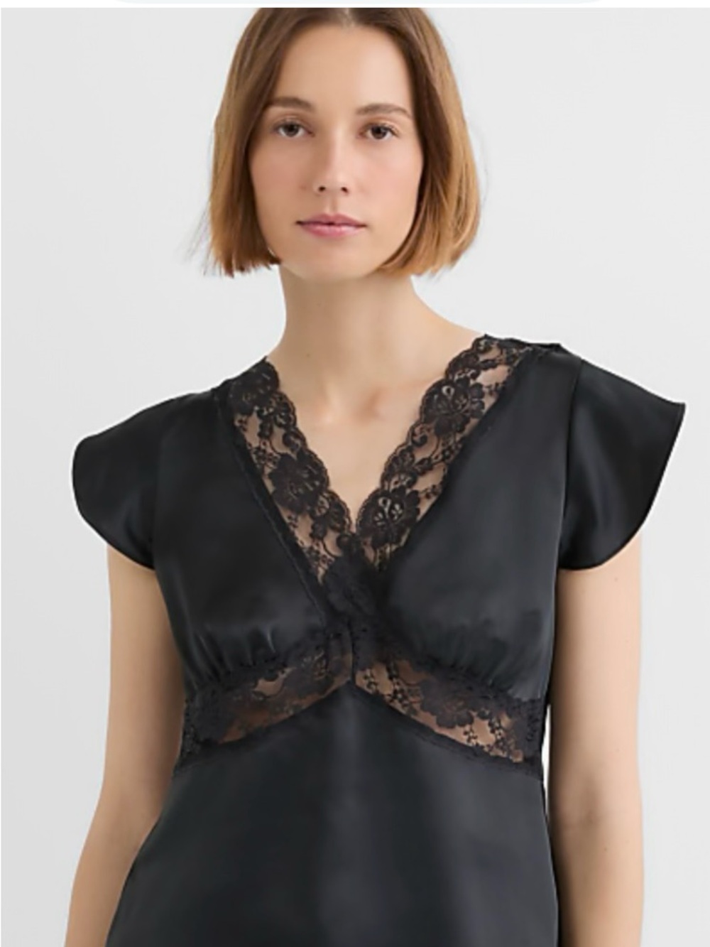 LOFT Black Lace-Trim Camisole
